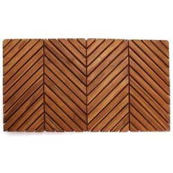 35-1/2 Inch Length x 19-3/4 Inch Width Arbor Teak Wood Shower Mat