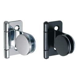  Inset Glass Door Hinge, 3/16 to 1/4” Glass Thickness, including Mounting Plate and Cover Cap, Chrome