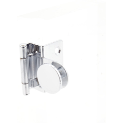  Glass Door Hinge, Partial 5/8”(16mm) Overlay, 3/16 to 1/4” Glass Thickness, including Mounting Plate and Cover Cap, Chrome