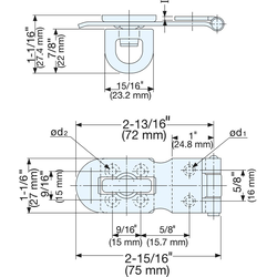 2-61/64 Inch Length Stainless Steel Hasp for Padlocks, Polished