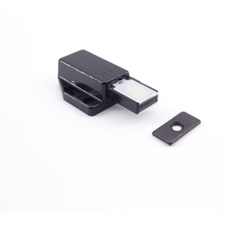  Push to Open Magnetic Door Touch Latch, 1-27/64 Inch Width x 2-5/16 Inch Depth, 9/16 Inch (15mm) Throw, Black 