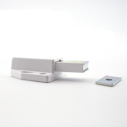  Push to Open Magnetic Door Touch Latch,1-27/64 Inch Width x 2-5/16 Inch Depth, 9/16 Inch (15mm) Throw, White