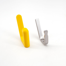 3 Inch Height x 9/16 Inch Width Hat and Coat Rubber Hook, Yellow