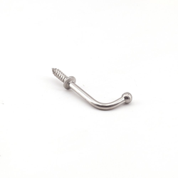 25/32 Inch Height x 1-7/32 Inch Projection Wire Screw-In Cup Hook, Polished