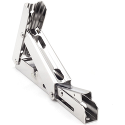  Drop-Down Folding Bracket for Countertops and Shelves, Trigger Release, 7-55/64 Inch D x 4-9/16 Inch H, 385 Pound Load Capacity, Stainless Steel