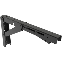 Drop-Down Folding Bracket for Countertops and Shelves, Trigger Release, 12-1/32 Inch D x 6-1/2 Inch H, 330 Pound Load Capacity, Black