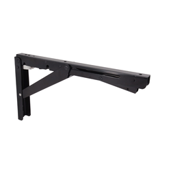 Drop-Down Folding Bracket for Countertops and Shelves, Soft-Close Damper Included, 12-1/32 Inch D x 6-1/2 Inch H, 330 Pound Load Capacity, Black