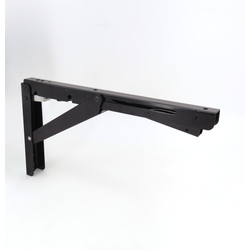  Drop-Down Folding Bracket for Countertops and Shelves, Soft-Close Damper Included, 12-31/64 Inch D x 6-3/4 Inch H, 440 Pound Load Capacity, Black