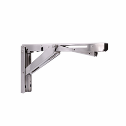 Drop-Down Folding Bracket for Countertops and Shelves, Soft-Close Damper Included, 12-31/64 Inch D x 6-3/4 Inch H, 440 Pound Load Capacity, Stainless Steel