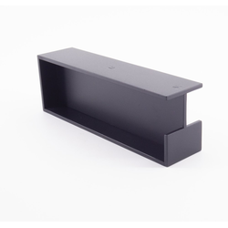 1-3/8 Inch Depth, 2 Inch Height Rectangular Sliding Door Handle, Black