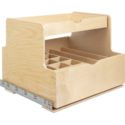 27 Inch Width Double Drawer Rollout Bottle Organizer, White Birch
