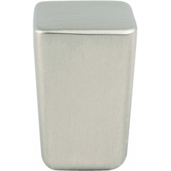 19/32 Inch Length Mini Square Cabinet Knob, Brushed Nickel