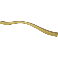 7-9/16 and 8-13/16 Inch Center to Center Fluid Cabinet Pull, Honey Gold