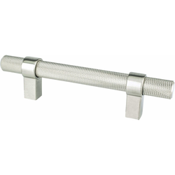 Berenson Uptown Appeal 3-3/4 Inch Center to Center Radial Reign Cabinet Pull, Brushed Nickel, Contemporary Style, Aluminum Material