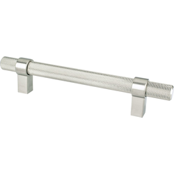 Berenson Uptown Appeal Collection, 5-1/16 Inch Center to Center Radial Reign Cabinet Pull, Brushed Nickel, Contemporary Style, Aluminum Material