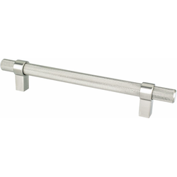 Berenson Radial Reign 6-5/16 Inch Center to Center Cabinet Pull, Contemporary Style, Brushed Nickel Finish, Aluminum Material
