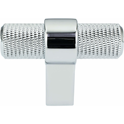 Berenson Uptown Appeal Collection, 2 Inch Length Radial Reign T-Shape Cabinet Knob, Polished Chrome, Contemporary Style, Aluminum Material