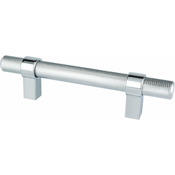 Berenson Radial Reign 3-3/4 Inch Center to Center Cabinet Pull, Polished Chrome, Contemporary Style, Aluminum Material, Knurling Texture