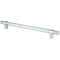 Berenson Uptown Appeal Collection, Radial Reign 8-13/16 Inch Center to Center Cabinet Pull, Polished Chrome, Contemporary Style, Aluminum Material