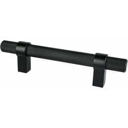 Berenson Radial Reign 3-3/4 Inch Center to Center Cabinet Pull, Matte Black, Contemporary Style, Aluminum Material