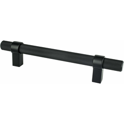 Berenson Uptown Appeal 5-1/16 Inch Center to Center Radial Reign Cabinet Pull, Matte Black, Contemporary Style, Aluminum Material