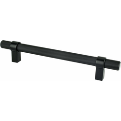 Berenson Uptown Appeal Collection, 6-5/16 Inch Center to Center Radial Reign Cabinet Pull, Matte Black, Contemporary Style, Aluminum Material