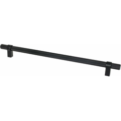Berenson Uptown Appeal Collection, 12 Inch Center to Center Radial Reign Appliance Pull, Matte Black, Contemporary Style, Aluminum Material
