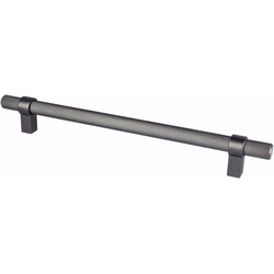 Berenson Uptown Appeal Collection, Radial Reign 8-13/16 Inch Center to Center Cabinet Pull, Contemporary Style, Slate Finish, Aluminum Material