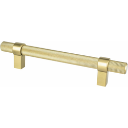Berenson Uptown Appeal Collection, Radial Reign 5-1/16 Inch Center to Center Cabinet Pull, Modern Brushed Gold, Contemporary Style, Aluminum Material