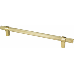 Berenson Radial Reign 8-13/16 Inch Center to Center Cabinet Pull, Modern Brushed Gold, Contemporary Style, Aluminum Material