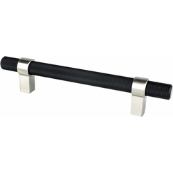 Berenson Uptown Appeal Radial Reign 5-1/16 Inch CC Cabinet Pull in Matte Black and Brushed Nickel, Contemporary Style for Modern Kitchens