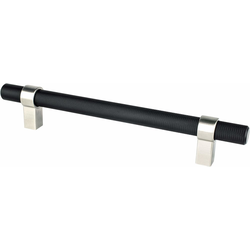 Berenson Uptown Appeal 6-5/16 Inch CC Radial Reign Cabinet Pull, Matte Black and Brushed Nickel, Contemporary Style for Modern Kitchens