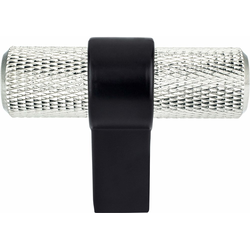 25% OFF Berenson Uptown Appeal 2 Inch Length Radial Reign T-Shape Cabinet Knob, Brushed Nickel and Matte Black, Contemporary Style, Aluminum Material