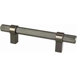 Berenson Uptown Appeal Collection, 3-3/4 Inch Center to Center Radial Reign Cabinet Pull, Black Nickel, Contemporary Style, Aluminum Material