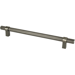 Berenson Uptown Appeal Collection, 8-13/16 Inch Center to Center Radial Reign Cabinet Pull, Black Nickel, Contemporary Style, Aluminum Material