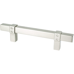 Berenson Rivet Rebel 3-3/4 Inch CC Cabinet Pull, Brushed Nickel, Transitional Style, Aluminum Material, Ideal for Consumers &amp; Professionals