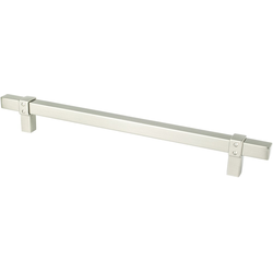 Berenson 8-13/16 Inch CC Rivet Rebel Cabinet Pull, Brushed Nickel, Transitional Style, Aluminum Material, Ideal for Cabinets &amp; Drawers