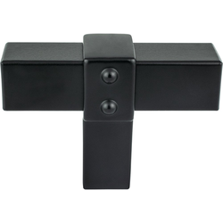 Berenson Rivet Rebel 2 Inch Length T-Shape Cabinet Knob, Matte Black, Aluminum Material, Transitional Style, Ideal for Cabinets and Drawers