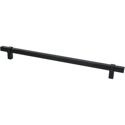 Berenson Rivet Rebel 12 Inch Center to Center Appliance Pull, Matte Black, Transitional Style, Aluminum Material