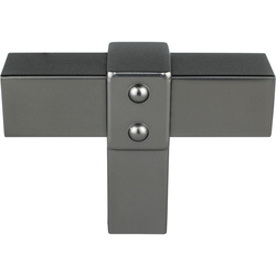 Berenson Rivet Rebel 2 Inch Length T-Shape Cabinet Knob, Slate Finish, Aluminum Material, Transitional Style, Classic Comfort Series