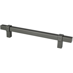 Berenson Rivet Rebel 6-5/16 Inch Center to Center Slate Cabinet Pull, Aluminum Material, Transitional Style