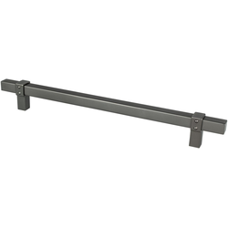 Berenson Rivet Rebel 8-13/16 Inch Center to Center Cabinet Pull, Slate Finish, Aluminum Material, Transitional Style