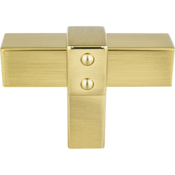 Berenson Rivet Rebel 2 Inch Length T-Shape Cabinet Knob, Modern Brushed Gold, Aluminum Material, Transitional Style