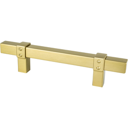 Berenson Rivet Rebel 3-3/4 Inch Center to Center Cabinet Pull, Modern Brushed Gold, Aluminum Material, Transitional Style