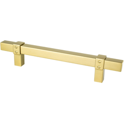Berenson Rivet Rebel 5-1/16 Inch Center to Center Cabinet Pull, Modern Brushed Gold, Transitional Style, Aluminum Material