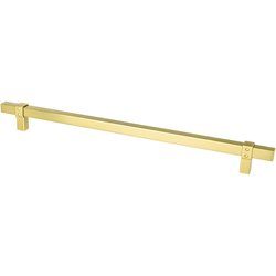 Berenson Rivet Rebel 12 Inch Center to Center Appliance Pull in Modern Brushed Gold, Transitional Style, Aluminum Material