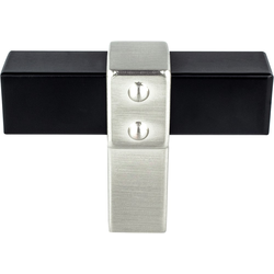 Berenson Rivet Rebel 2 Inch Length T-Shape Cabinet Knob, Matte Black and Brushed Nickel, Transitional Style, Aluminum Material