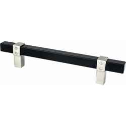 Berenson 5-1/16 Inch CC Rivet Rebel Cabinet Pull, Matte Black &amp; Brushed Nickel, Transitional Style, Aluminum Material, Classic Comfort Series