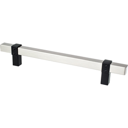Berenson Rivet Rebel 6-5/16 Inch Center to Center Cabinet Pull, Brushed Nickel and Matte Black, Transitional Style, Aluminum Material