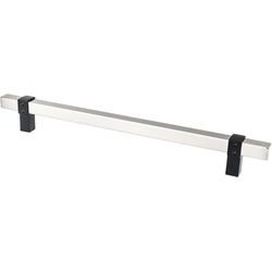Berenson Rivet Rebel 8-13/16 Inch Center to Center Cabinet Pull, Brushed Nickel and Matte Black, Transitional Style, Aluminum Material